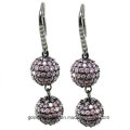 Hot Sale and Pink Zirconia 925 Silver Hook Earring